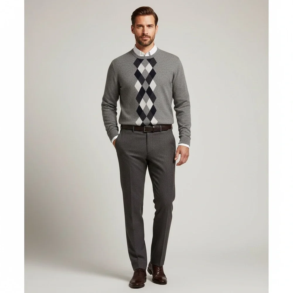 IMPERMEABLE‎ Platinum 100% Cashmere 2 Ply Gray Sweater Gray